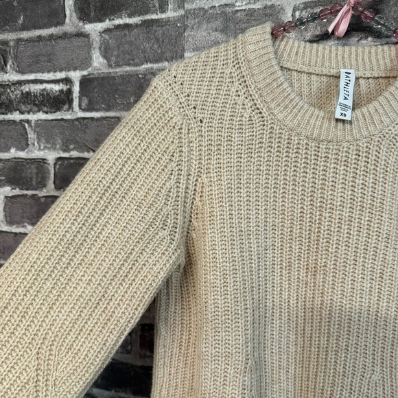 Athleta Sierra Crew Sweater tan wool knitted - Picture 5 of 10